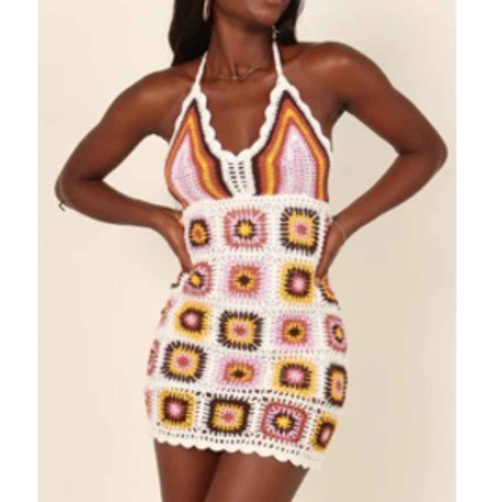 PETAL + PUP JALIYAH / SHOWPO HUMBLE BEGINNINGS Crochet Mini Dress